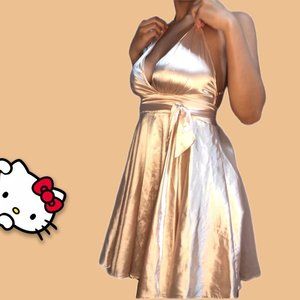 🥂Champagne Color Criss Cross Back Dress 🥂